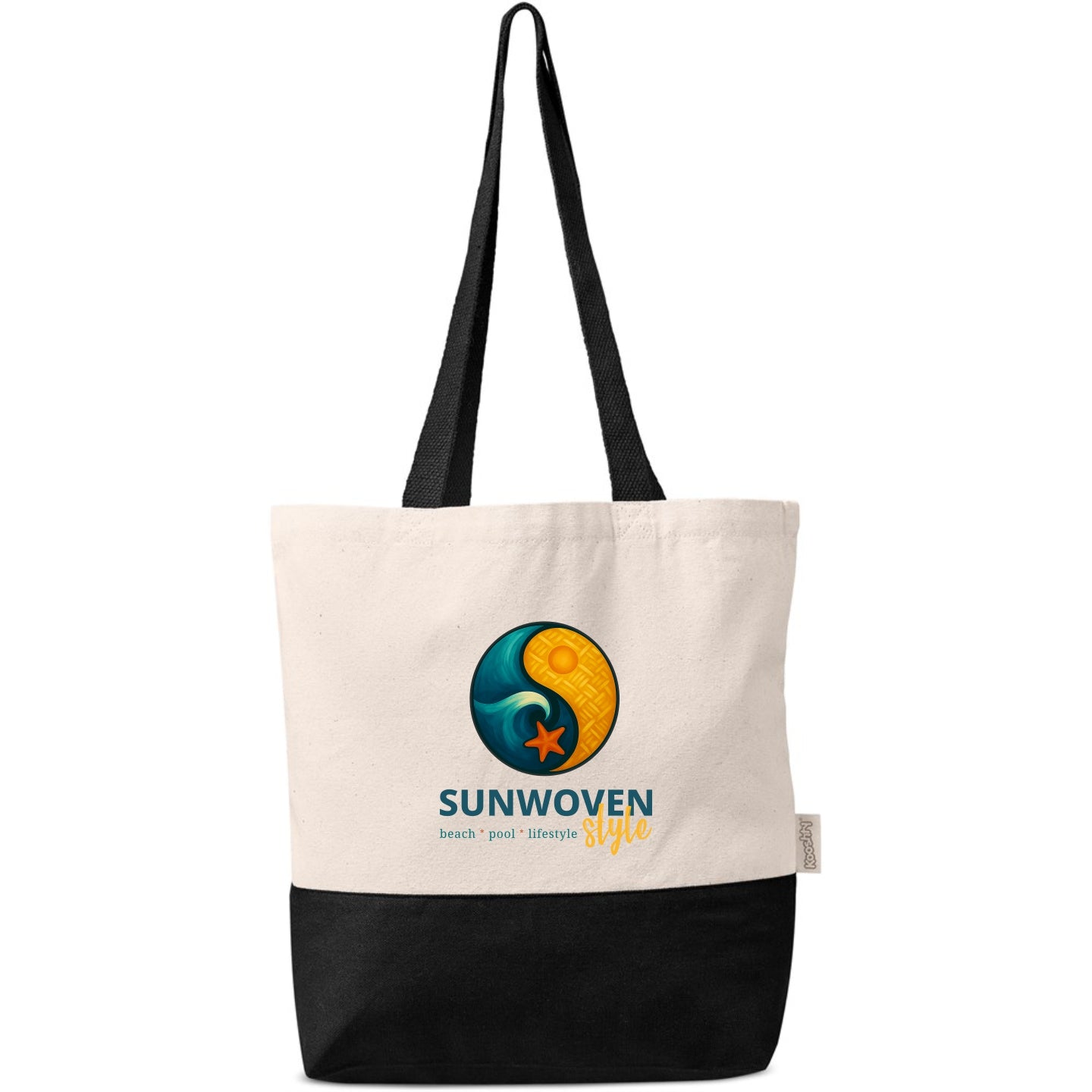 Colourblock Cotton Beach Bag
