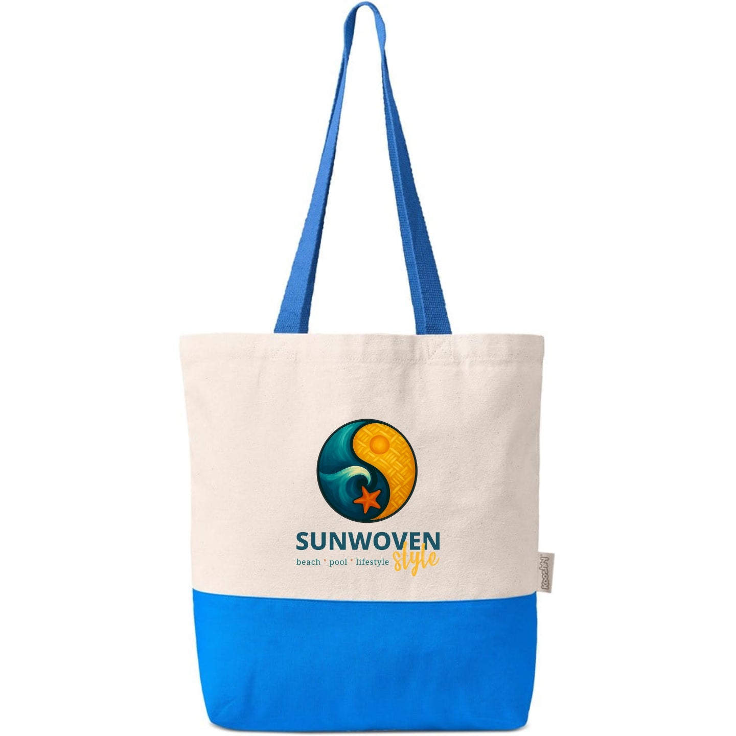 Colourblock Cotton Beach Bag