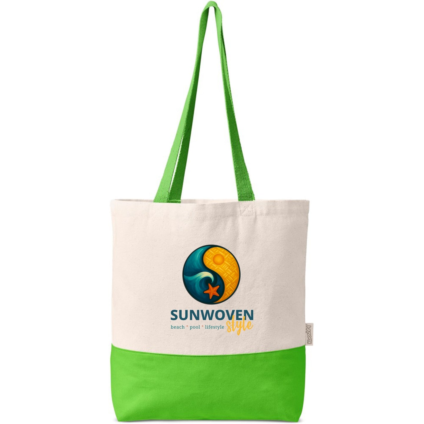 Colourblock Cotton Beach Bag