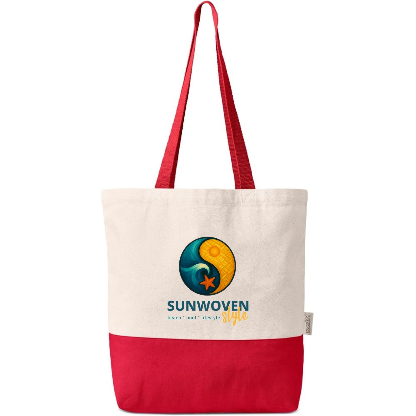 Colourblock Cotton Beach Bag
