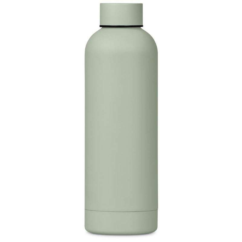 Sage green water bottle on a white background